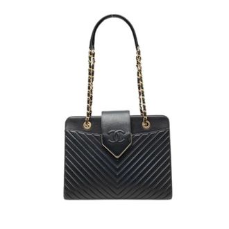 Chanel Pre-owned Vintage Quilted Tote - Dames - Pre-owned - Blauw - Maat: ONE Size Leer