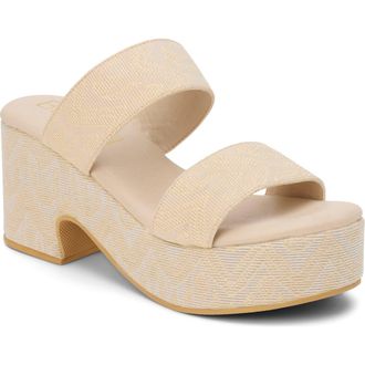 Matisse Footwear Ocean Ave Espadrille Platform Slide Sandal in Beige Multi Raffia at Nordstrom, Size 10