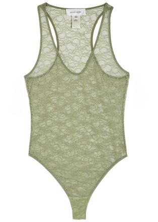 Ronny Kobo Lunchy Lace Bodysuit - Light Green - XL (UK16 / XL)