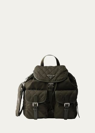 Prada Vela Medium Quilted Re-Nylon Backpack