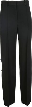 Victoria Beckham Black Viscose Silk Straight Pants