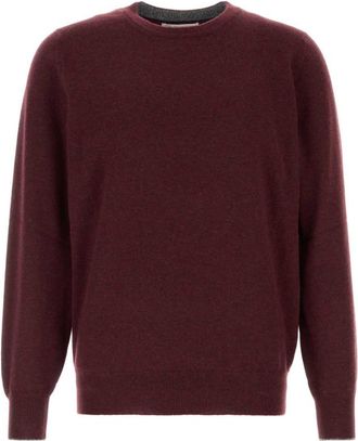 Brunello Cucinelli Maroon Crew Neck Sweater