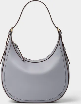 Simons Womens Solid faux-leather rounded hobo bag