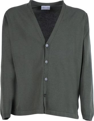 Settefili Cashmere Cardigan M/Lunga Fondo Tubolare Con Spacchi - Heren - Vesten - Groen - L - Katoen - Truien & Vesten