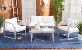 Safavieh Dren 4 Piece Living Outdoor Set (Indoor / Outdoor)