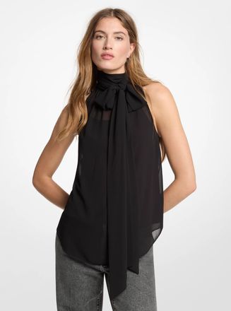 Michael Kors Georgette Sleeveless Scarf Top