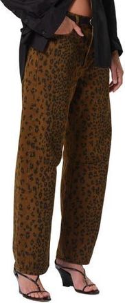 Citizens Of Humanity Miro High Waist Barrel Jeans in Sepia Cheetah at Nordstrom Rack, Size 27