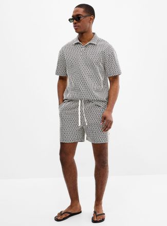 Le 31 Mens Diamond jacquard short Inseam: 6