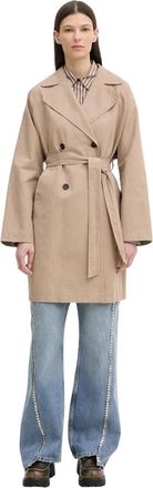 Marc O'Polo Trenchcoat Regular - Dames - Jas met riem - Beige - M - Katoen - Jassen