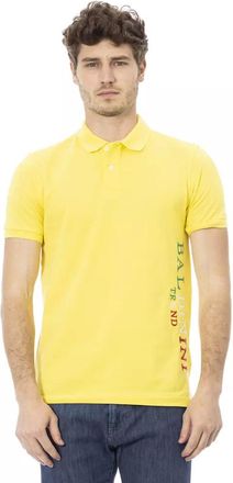 Baldinini Yellow Cotton Men Polo Mens Shirt