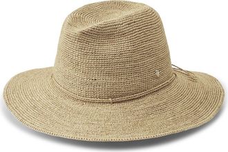 Helen Kaminski Desmonda Packable Raffia Crochet Fedora in Natural at Nordstrom, Size Medium