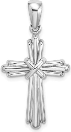 Diamond2Deal 14k White Gold Polished Cross Charm