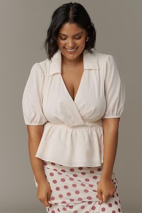 Hutch Fowler Puff-Sleeve Peplum Top