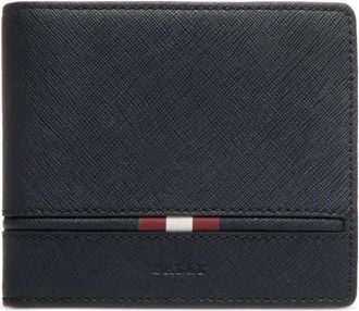 Bally Portafoglio in pelle goffrato con dettaglio nastro - Blu