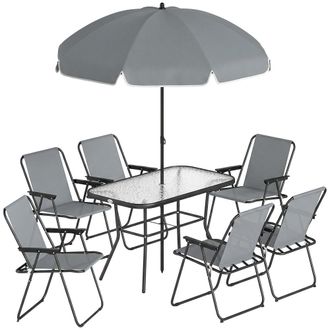 OUTSUNNY Conjunto de jard&iacute;n 119x68x70 cm gris