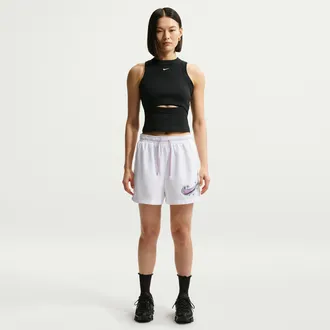 Nike Womens Nike Sportswear Essentials Mid-Rise Woven Shorts in White | IR4759-100