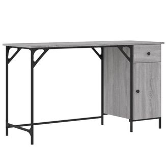 vidaXL Vidaxl - Escritorio Ordenador Madera Ingenier&iacute;a Sonoma Gris 131x48x75 Cm