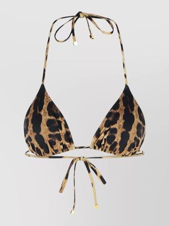 Dolce & Gabbana leopard-print triangle bikini top