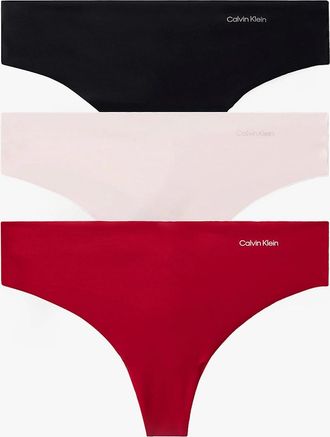 Calvin Klein Womens Calvin Klein Womens Invisible 3 Pack Thong Multi - Size: 14