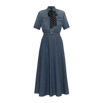 Valentino Garavani Dames, Jurken, Blauw, Maat: XS Denim
