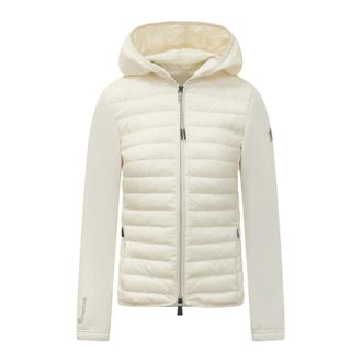 Moncler Down Jackets, female, White, Size: S Grenoble Hooded Zip-Up Cardigan