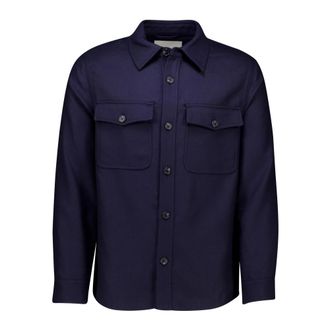 GANT Overhemden, Heren, Blauw, 4Xl, Wol, Overshirt