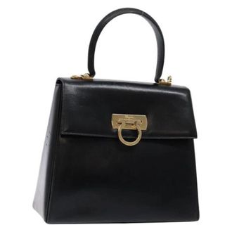 Ferragamo Tweedehands leren handtassen - Dames - Vintage Handtas - Zwart - ONE Size - Leer - Vintage