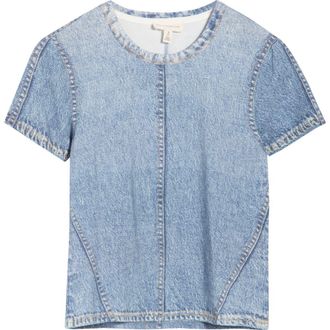 Current Elliott 3D Printed Jersey Crop T-Shirt in Denim Digital Print at Nordstrom Rack, Size X-Small