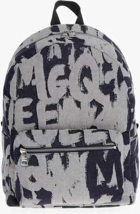 Alexander McQueen Jacquard Denim METROPOLITAN Backpack with Monogram Motif size Unica