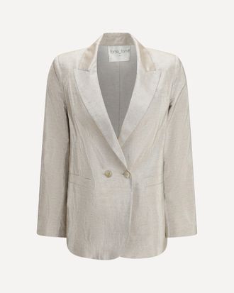 Forte_Forte FORTE_FORTE Double-Breasted Jacket in linen and lurex with jewel buttons Female I