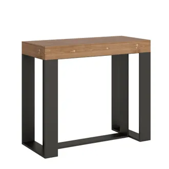 Itamoby Consolle Allungabile 90x40/190 Cm Futura Small Abete Tinto Telaio Antracite