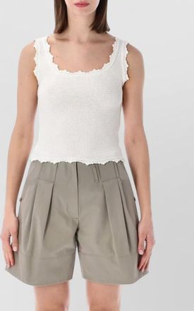 Low Classic knit shorts belt loops scalloped hem