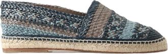Dolce & Gabbana Blauw Grijs Leren Buffalo Espadrille Schoenen - Dames - Espadrilles - Veelkleurig - 42 EU - Leer - Schoenen