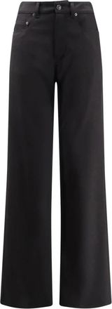 Balenciaga Wide Trousers, female, Black, 3XS, Black Wool Trousers Straight Fit Italy