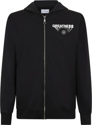 Philipp Plein Fleece Zip Hoodie Greatness - Heren - Vesten met rits - Zwart - L - Katoen - Hoodies & sweatvesten