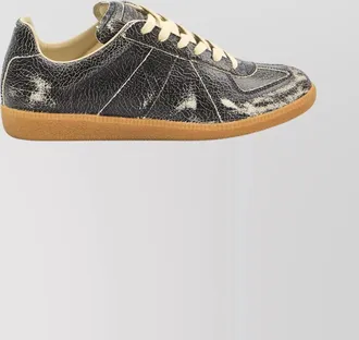 Maison Margiela distressed calf leather italian sneakers