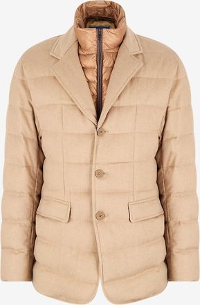 Herno Daunenjacke im Blazerschnitt aus Seide und Kaschmir