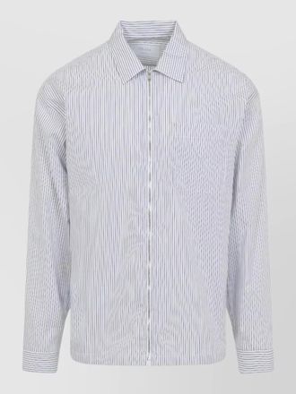 Prada striped point collar shirt chest pocket long sleeves