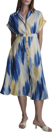 DKNY Printed Supple Satin Shirtdress