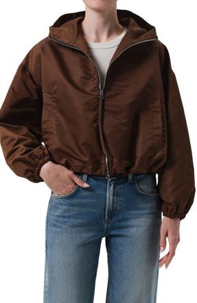 Citizens Of Humanity Crop Cotton Taffeta Windbreaker in Brown at Nordstrom, Size X-Small