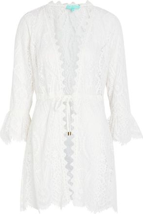 Melissa Odabash Naia Lace Cover-up Mini Dress - White - S (UK8-10 / S)