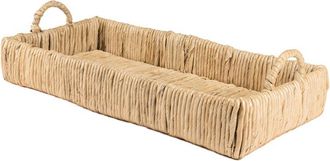Happimess Anika 22.5In Traditional Southwestern Hand-Woven Abaca Tray With Handles