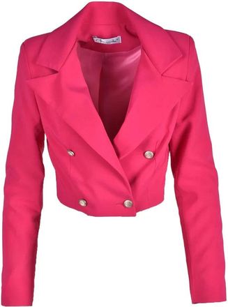 Feminista Fuchsia Cropped Polyester-Blend Jacket