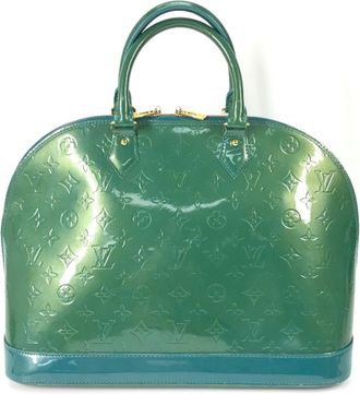 Louis Vuitton Vernis Blue Galactic Green Monogram Vernis Handbag Tote Bag (Pre-Owned)