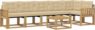 vidaXL Conjunto De Sof&aacute;s De Exterior 7 Uds. Y Beige Vidaxl