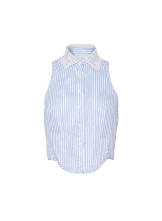 Fleur du Mal Poplin Bib Top in East Hampton Stripe at Nordstrom, Size X-Small