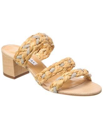 Aquazzura Costiera Crystal 50 Raffia Sandal