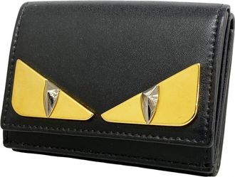 Fendi Black Leather Wallet (Tri-Fold) (Pre-Owned)