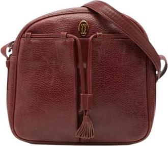 Cartier Pre-owned Cross Body Bags, female, Red, Size: ONE SIZE Pre-owned Leather Shoulder Bag