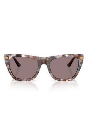 Dolce & Gabbana 55mm Square Sunglasses in Havana Grey /Dark Purple at Nordstrom